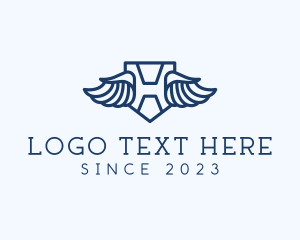 Symmetrical - Airline Aviation Wings Letter H logo design