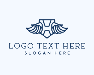 Typography - Flying Wings Letter H logo design