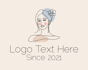 Hairdresser - Monoline Woman Stylist logo design