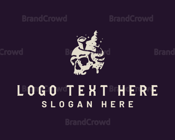 Skeleton Skull Liquor Logo