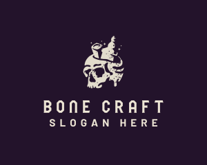 Skeleton - Skeleton Skull Liquor logo design