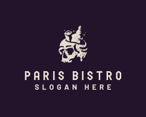 Skeleton Skull Liquor logo design