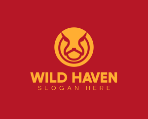 Wild Abstract Animal Head logo design