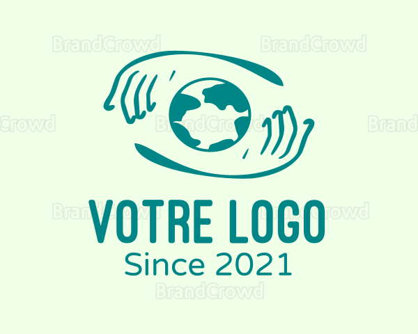 Minimalist Globe Hand Logo