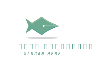 Ocean - Pen Nib Fish logo design