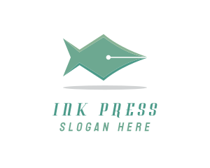 Press - Pen Nib Fish logo design