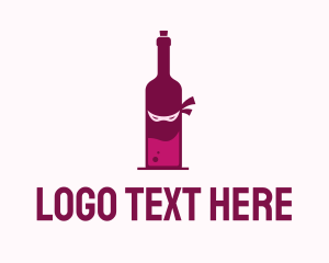 Wine Bar - Ninja Wine Bottle logo design