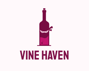 Ninja Wine Bottle logo design