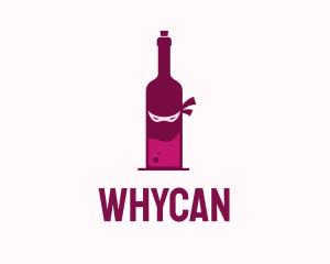 Winemaker - Ninja Wine Bottle logo design