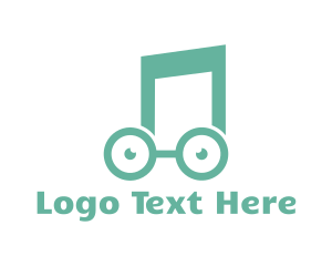 Note - Musical Note Eyeglasses logo design