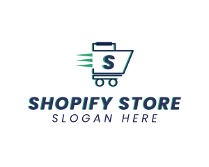 Fast Grocery Cart logo design