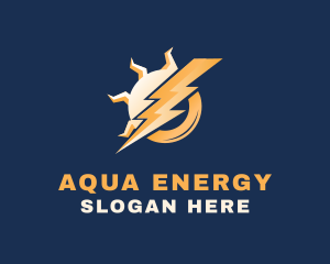 Solar Energy Lightning logo design