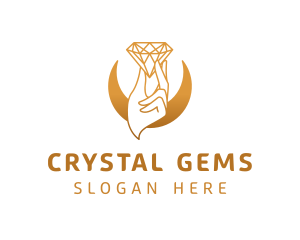 Golden Hand Diamond logo design