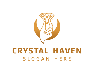 Golden Hand Diamond logo design