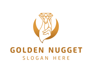 Golden Hand Diamond logo design