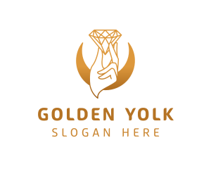 Golden Hand Diamond logo design