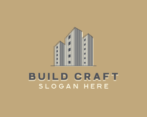 Skyscraper Building Realty logo design