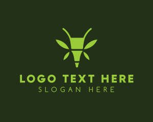 Butterfly - Green Bamboo Insect logo design