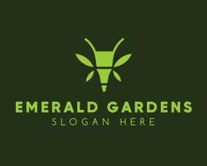 Green Bamboo Insect logo design