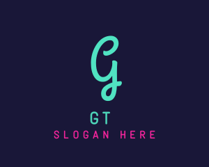 Cursive Blue Neon G logo design