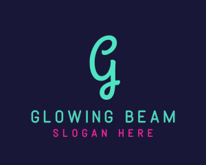 Cursive Blue Neon G logo design