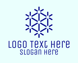Line - Blue Hexagon Pattern logo design