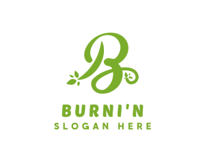 Cursive Green B logo design