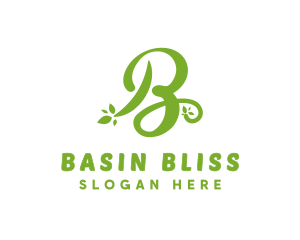 Cursive Green B logo design