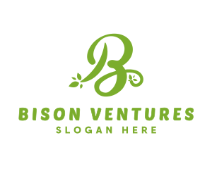 Cursive Green B logo design