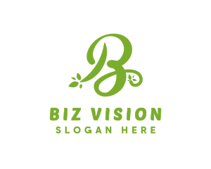 Cursive Green B logo design