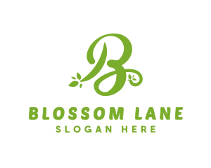 Cursive Green B logo design