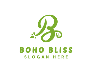 Cursive Green B logo design