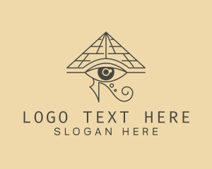Hieroglyph - Pyramid Horus Eye logo design