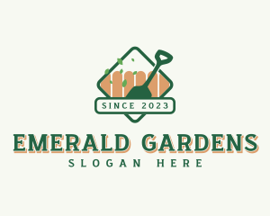 Landscaping Shovel Fence logo design