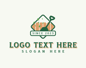 Lawn - Landscaping Shovel Fence logo design