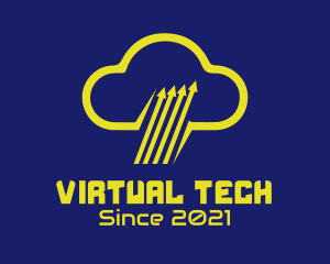 Virtual - Cloud Storage Arrow logo design
