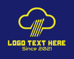 Virtual - Cloud Storage Arrow logo design