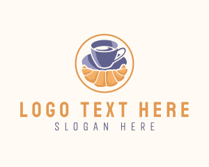 Pastry - Croissant Coffee Cup logo design