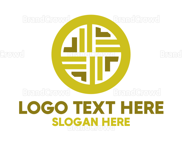 Gold Decorative Business Coin Logo