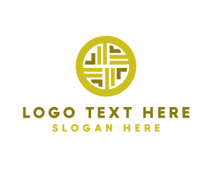 Gold Decorative Business Coin logo design