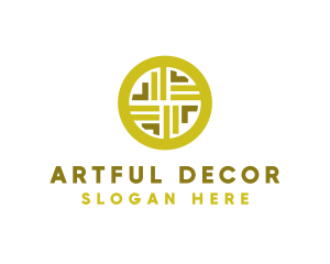 Gold Decorative Business Coin logo design