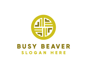 Gold Decorative Business Coin logo design