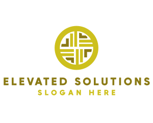 Gold Decorative Business Coin logo design