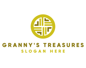 Gold Decorative Business Coin logo design