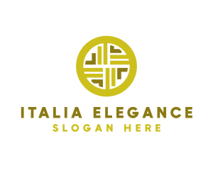 Gold Decorative Business Coin logo design