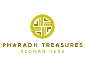 Gold Decorative Business Coin logo design