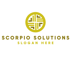 Gold Decorative Business Coin logo design