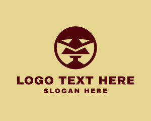 Head - Geometrical Bearded Man logo design