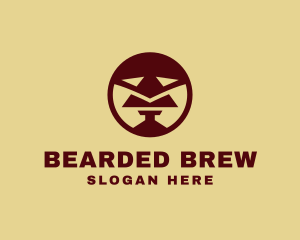 Geometrical Bearded Man logo design