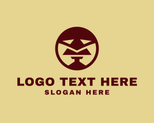 Geometrical Bearded Man Logo